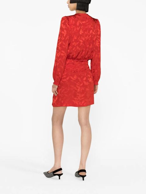 Zadig&Voltaire floral-jacquard wrap minidress - Red