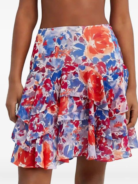 Lauren Ralph Lauren ruffled floral mini skirt - White