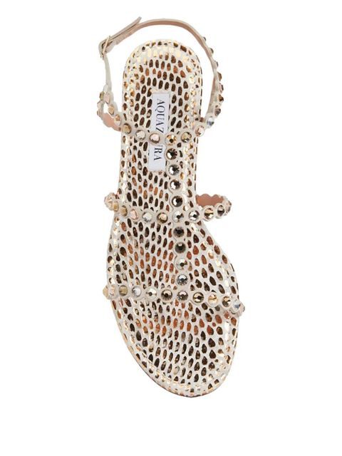 Aquazzura Tequila crystal-embellished sandals - White