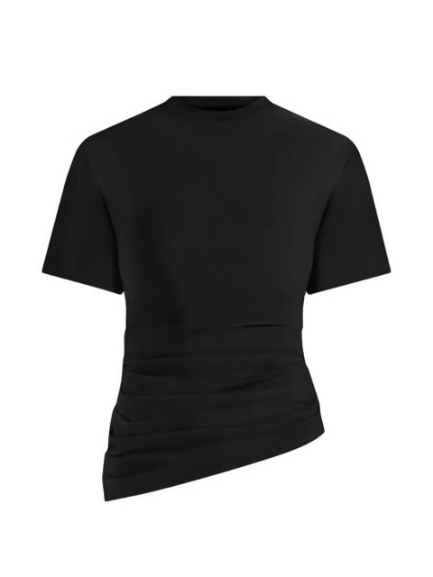 Manière De Voir Pauline ruched asymmetric T-shirt - Black - zdjęcie produktu nr 1