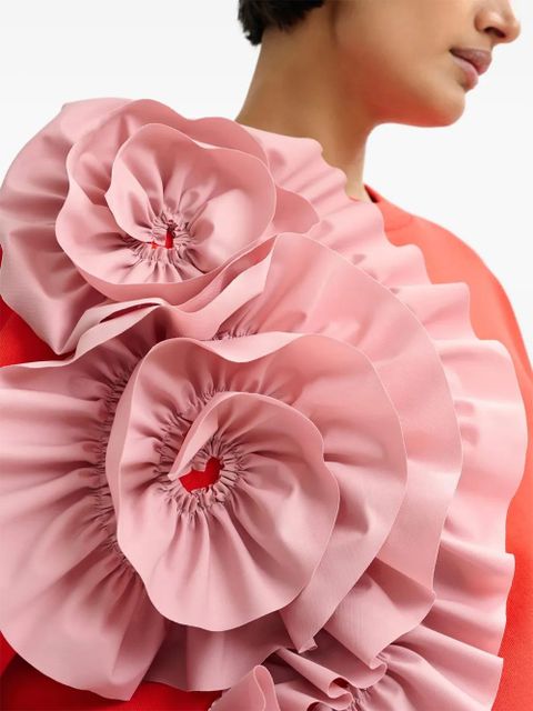 Essentiel Antwerp ruffle-trim sweatshirt - Red