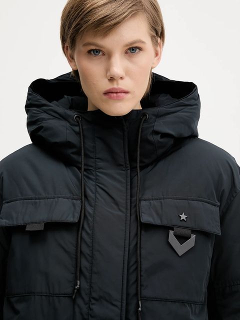 Converse kurtka kolor czarny zimowa CVW5J005