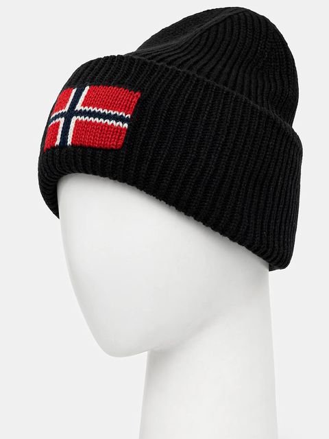 Napapijri czapka z domieszką wełny F-Evei kolor czarny NP0A893P9411 - zdjęcie produktu nr 2