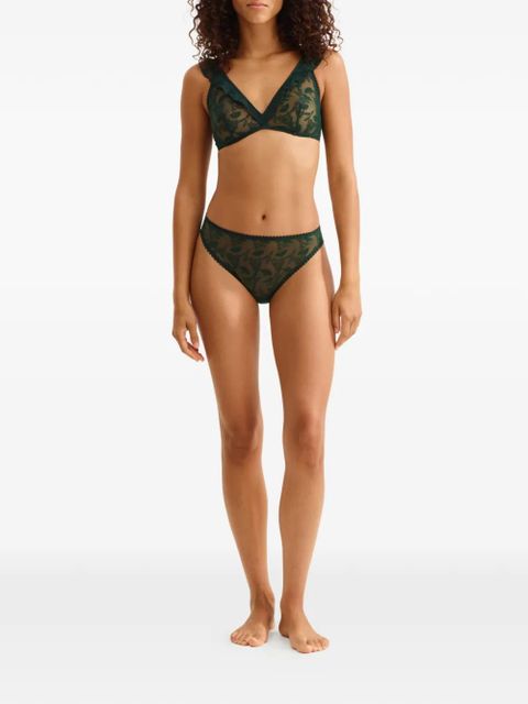 ERES floral-print scalloped briefs - Green