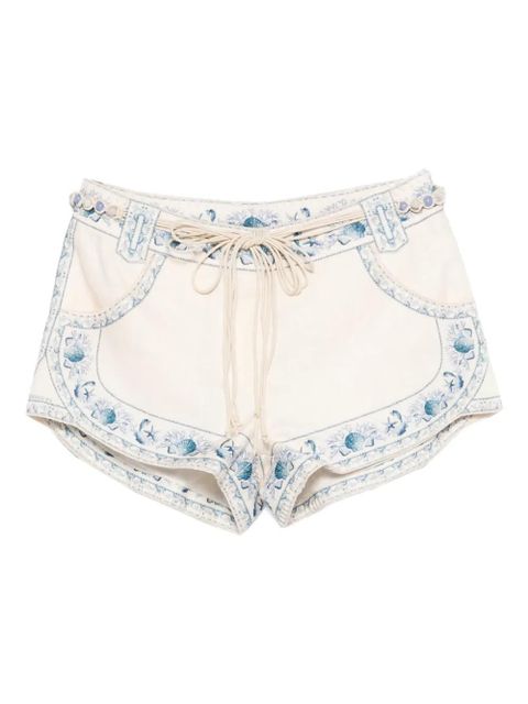 ZIMMERMANN drawstring embroidered shorts - Neutrals - zdjęcie produktu nr 1