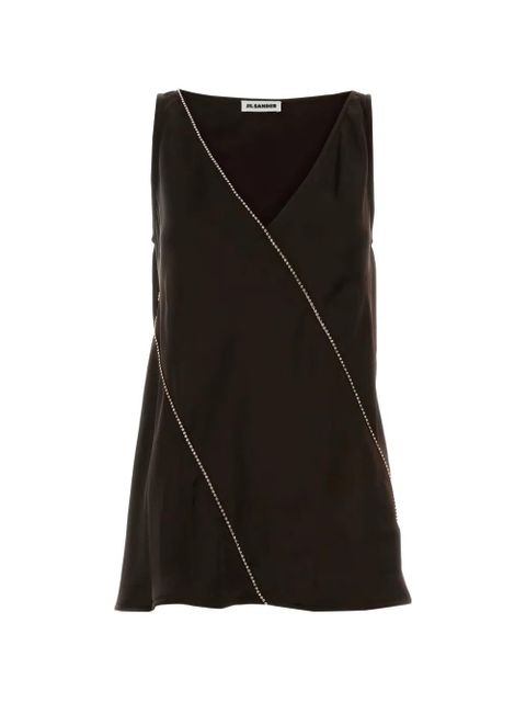 Jil Sander V-neck embellished top - Brown - zdjęcie produktu nr 1
