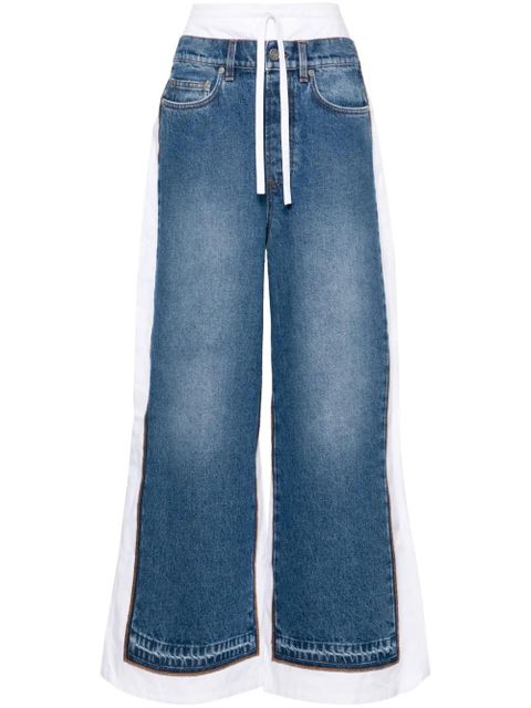 Jean Paul Gaultier Trompe L'oeil denim-panels trousers - Blue - zdjęcie produktu nr 1