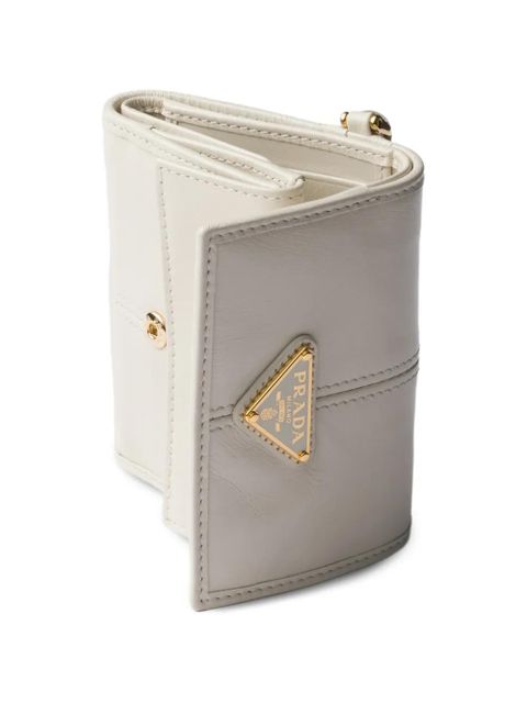 Prada small leather wallet - Neutrals