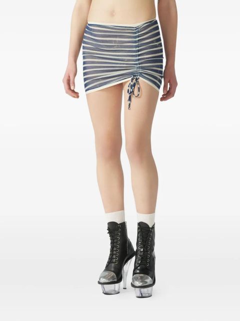 Jean Paul Gaultier Marinière print gathered mini skirt - Blue - zdjęcie produktu nr 2