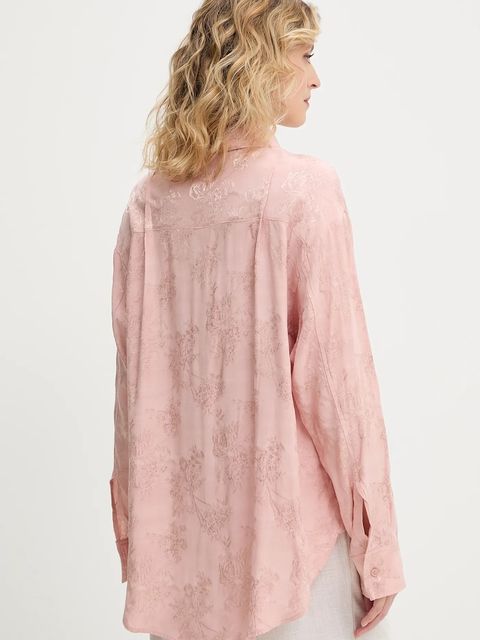 Answear.LAB koszula damska kolor różowy relaxed z kołnierzykiem klasycznym