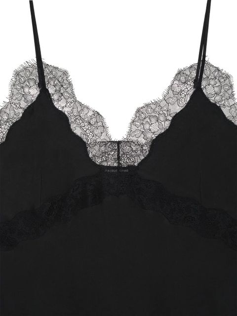 ANINE BING Amelie silk-blend midi dress - Black