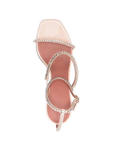 Amina Muaddi Gilda crystal-embellished ankle-strap sandals - Neutrals
