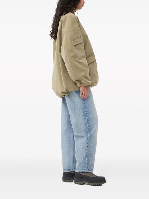 GANNI oversized multiple-pocket bomber jacket - Green