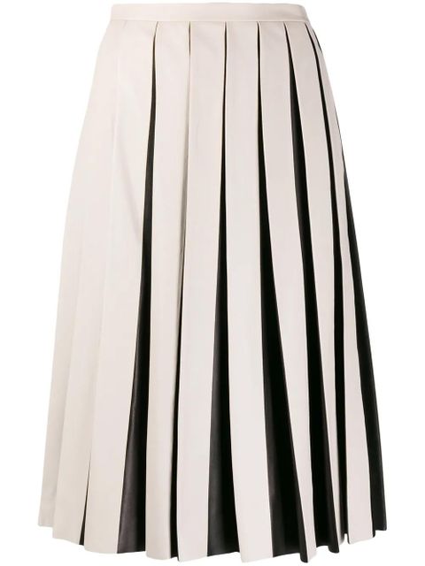 Tod's pleated leather skirt - Neutrals - zdjęcie produktu nr 1