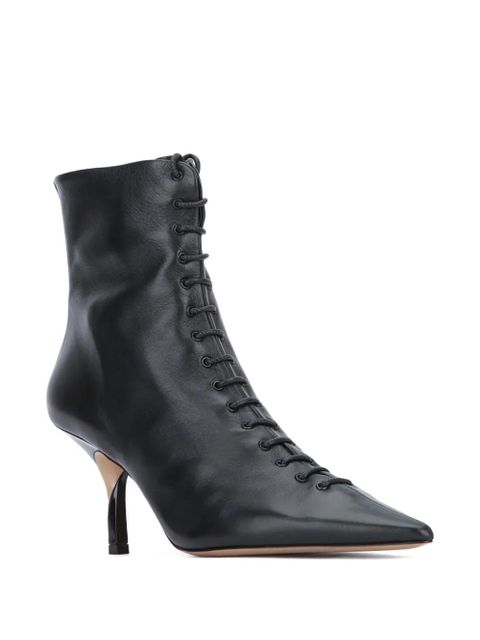 Jacquemus 75mm leather heeled ankle boots - Black - zdjęcie produktu nr 2