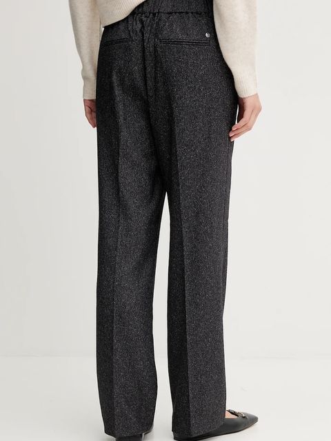 Mos Mosh spodnie BAI damskie kolor czarny proste high waist 173860