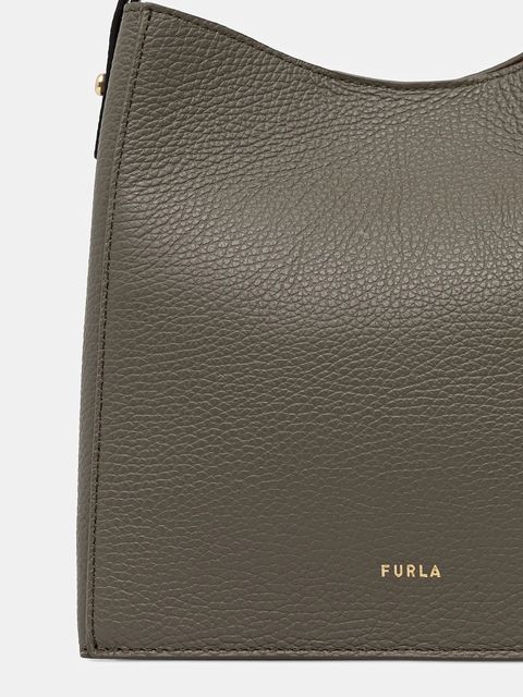 Furla torebka skórzana kolor zielony WB01373.HSF000.2810S