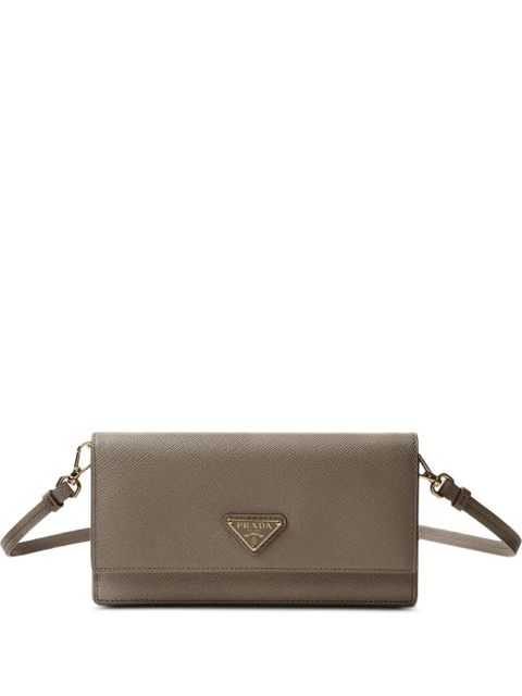 Prada triangle-logo leather mini bag - Grey - zdjęcie produktu nr 1