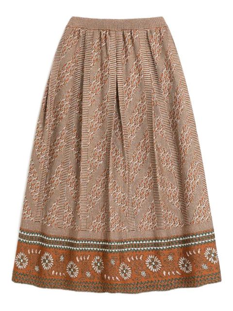 Valentino Garavani jacquard-pattern midi skirt - Brown - zdjęcie produktu nr 1