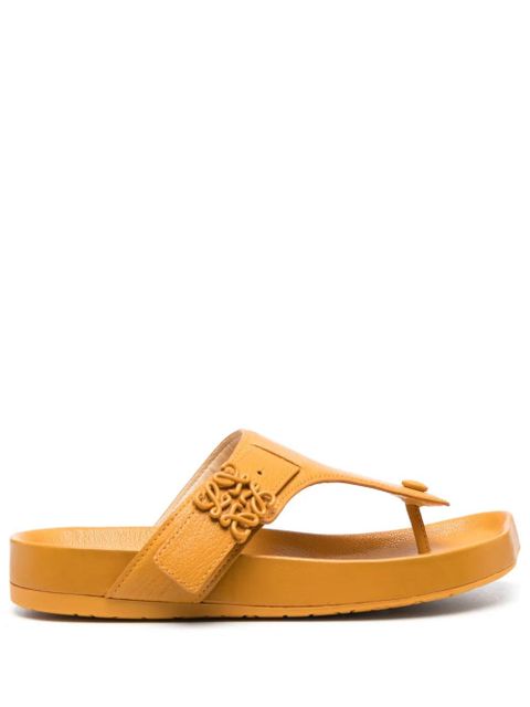LOEWE logo-plaque leather flip flops - Yellow - zdjęcie produktu nr 1