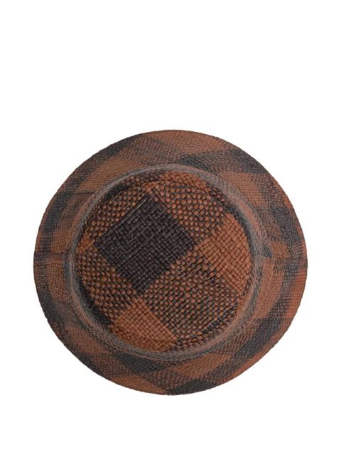 Johanna Ortiz Heaven And Earth checked hat - Brown