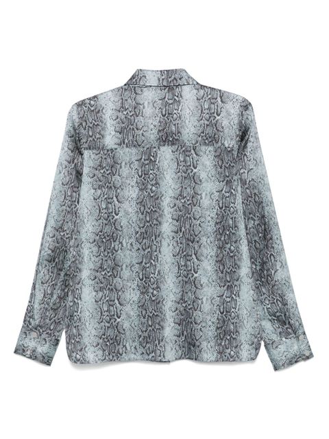 GANNI snakeskin-printed shirt - Blue - zdjęcie produktu nr 2
