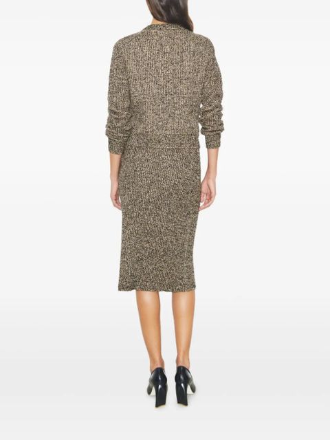 Tory Burch tweed ribbed skirt - Brown