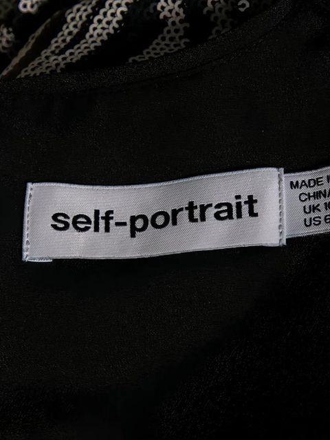 Self-Portrait zebra-print tank top - Black