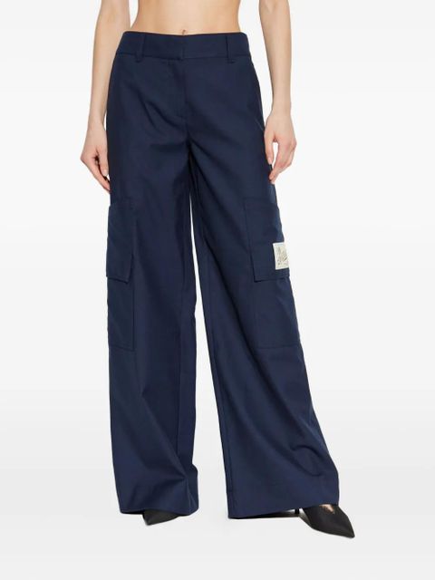 Off-White patch-pocket wide-leg trousers - Blue