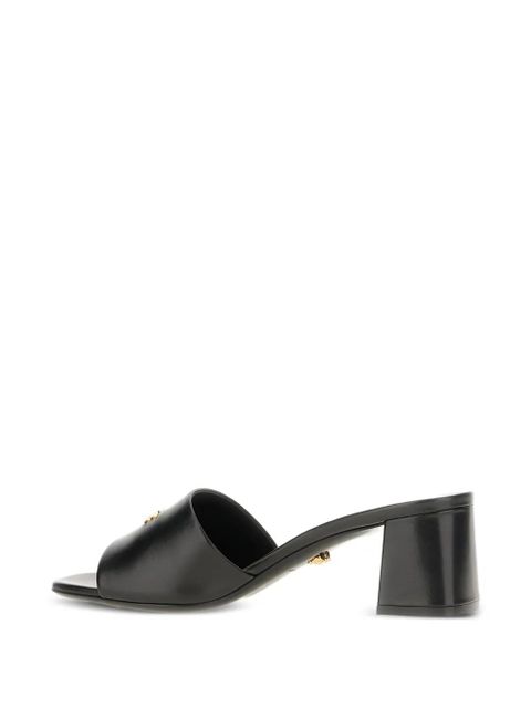 Versace logo-plaque sandals - Black