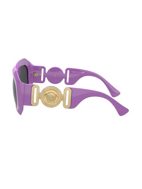 Versace Eyewear logo-plaque geometric-frame sunglasses - Purple
