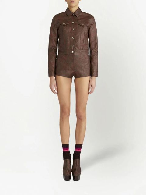 ETRO paisley-print cropped jacket - Red