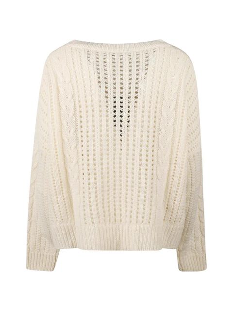 Weekend Max Mara cable-knit eyelet sweater - White