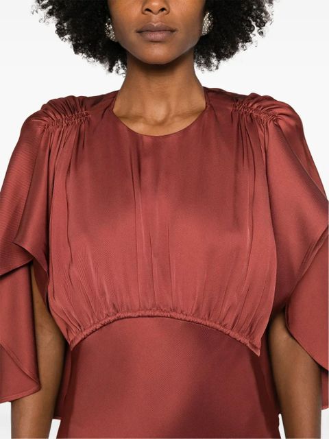 ZIMMERMANN cape-insert round-neck maxi dress - Red