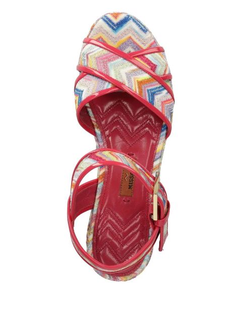 Missoni 85mm zigzag-patterned platform sandals - Red - zdjęcie produktu nr 2