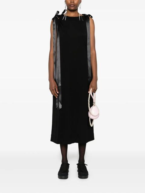 Simone Rocha bow strap-detail midi dress - Black - zdjęcie produktu nr 2