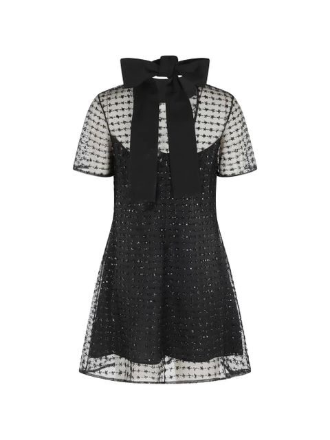 STAUD bow-detail high-neck mini dress - Black - zdjęcie produktu nr 2