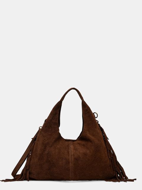 Answear.LAB torebka zamszowa kolor brązowy - zdjęcie produktu nr 1