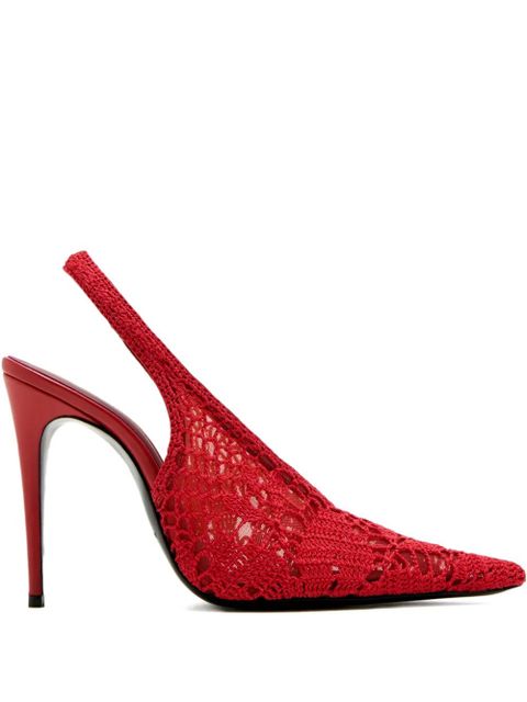 Magda Butrym 105mm crochet-knit slingback pumps - Red - zdjęcie produktu nr 1