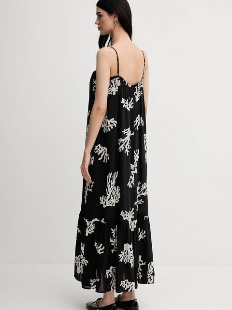 United Colors of Benetton sukienka kolor czarny maxi rozkloszowana 4VET5V02D - zdjęcie produktu nr 2