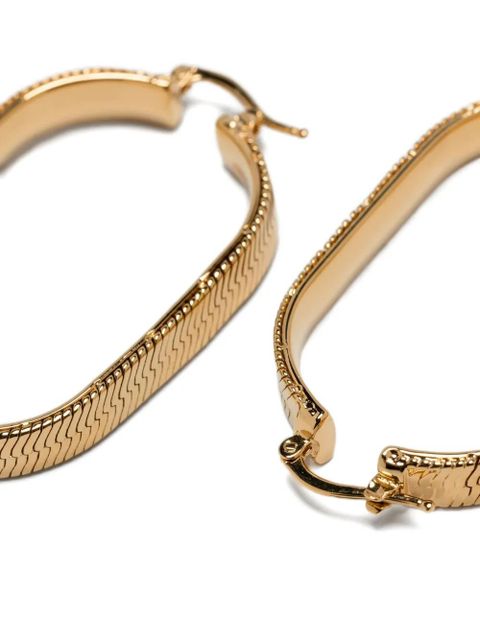 Jil Sander herringbone-textured oval earrings - Gold - zdjęcie produktu nr 2