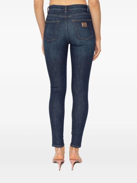 Dolce & Gabbana logo-plaque skinny jeans - Blue