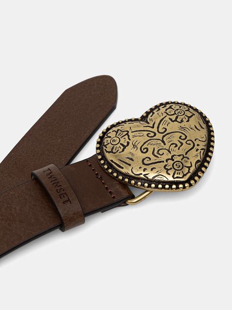 Twinset pasek skórzany damski kolor brązowy 261TA4150 - zdjęcie produktu nr 2