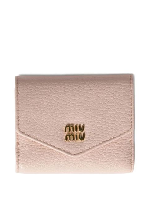 Miu Miu logo-plaque leather wallet - F0LOZ Pink - zdjęcie produktu nr 1