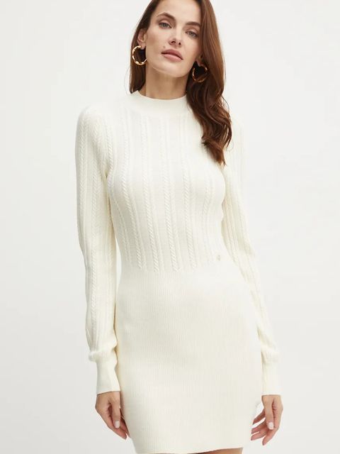 Guess sukienka LIVIA kolor beżowy mini dopasowana W4BK08 Z2V42