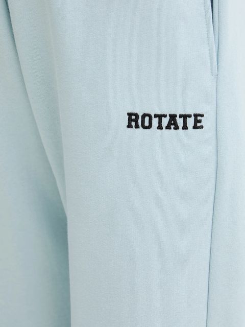 Rotate spodnie dresowe bawełniane damskie kolor niebieski gładkie 114378184