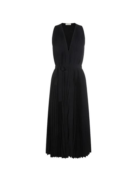 TWINSET pleated V-neck dress - Black - zdjęcie produktu nr 1