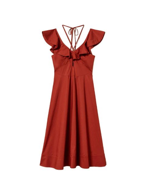 TWINSET ruffled midi dress - Brown - zdjęcie produktu nr 1