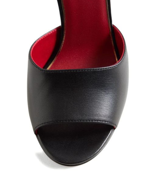 Valentino Garavani 105mm Drip Rose rose-embellished leather sandals - Black