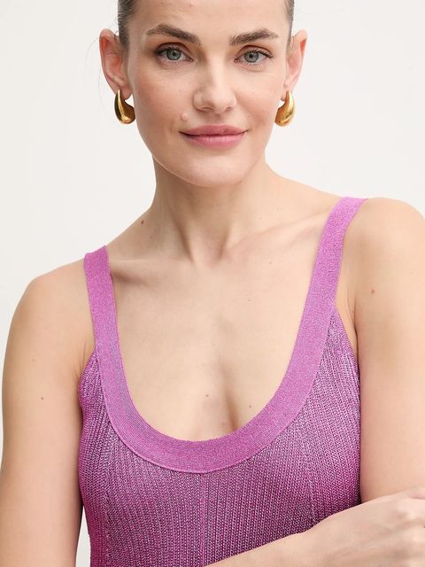 Herve Leger sukienka Carmen kolor różowy maxi dopasowana GRM8513103